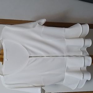 Off white double ruffle hem blouse. Size-XL